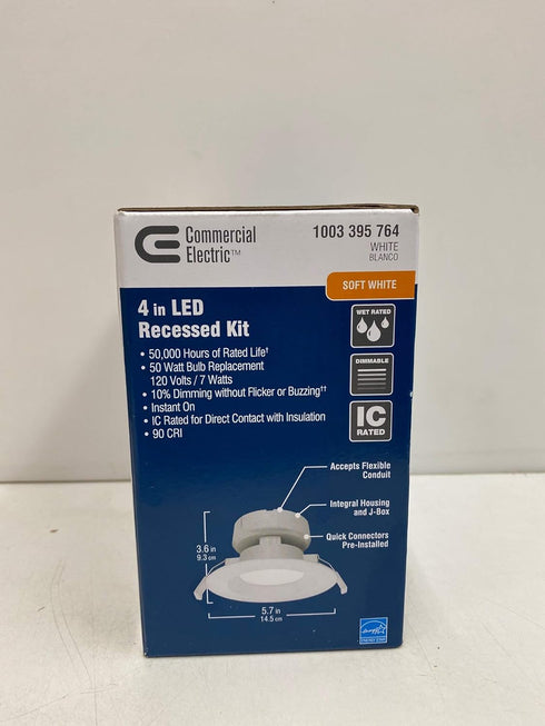Commercial Electric 4 in. LED Recessed Kit - Soft White...