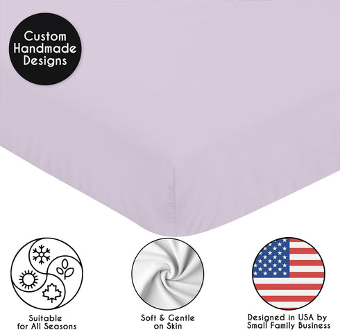 Sweet Jojo Designs Lavender Purple Baby or Toddler Fitted Crib Sheet for Watercolor Floral Collection...
