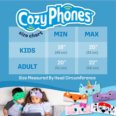CozyPhones Kids Headphones, Headband Earphones for Children Baby & Toddlers 1-3, Stretchy & Comfy Travel Accessories - Purple Frog...