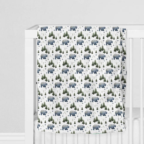 AENNE BABY Muslin Swaddle Blanket for Boys & Girls, Infant Toddler Quilt, Luxurious Wrap, Soft and Silky Stroller & Nursing Cover, Tribal Bear in ...