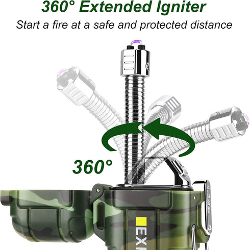 360 Flex Electric Lighter - USB Rechargeable Arc Lighter with Windproof Plasma Flame, Flexible Neck Grill Lighter, Waterproof Candle Lighter for A...