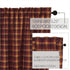 VHC Brands Primitive Kitchen Window Curtains-Heritage Farms Tier Pair, L24 x W36, Deep Burgundy Red...
