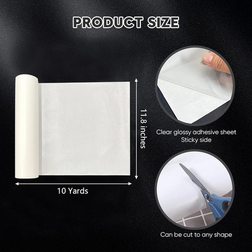 PLANTIONAL Double Sided Iron On Adhesive Film: 11.8 inch x 10 Yards Light Weight Double-Sided Press-on Patch Heat Melt Fabric Glue Sheet Permanent...