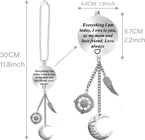 Car Hanging Ornament Charm Gifts for Mom,Car Mirror Decor Hanging,Birthday for Mom Mother (B)...