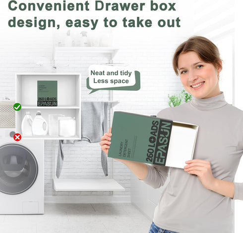 Laundry Detergent Sheets Up To 260 Loads for Lower Cost and Last Longer Use, Fresh Scent Laundry Sheets, Eco-Friendly Liquidless Soap Strips, Plan...