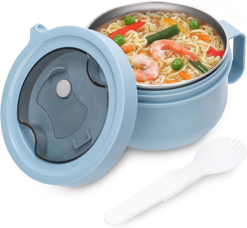 Microwave Soup Mugs with Lids,28.7oz Microwave Ramen Bowl with Lid,with Removable 304 Stainless Steel Liner,Improved Easy-Grip Design for On-the-G...