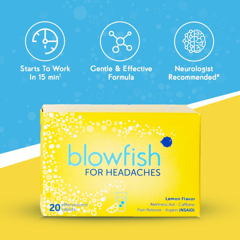 Blowfish for Headaches | New Maximum Strength Effervescent Formula Treats Headaches Fast (1 Pack)...
