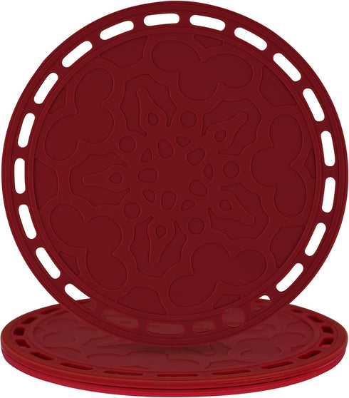 Smithcraft Silicone Trivet Mat Big Round Silicone Pot Holder Hot Pads and Trivets for Hot Dishes and Hot Pots, Hot Mats for Countertops, Tables, S...