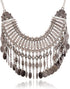 LUREME Boho Coin Statement Necklace for Women, Collar Choker Long Tassel Ethnic Gypsy Chunky Necklace (nl006294)...