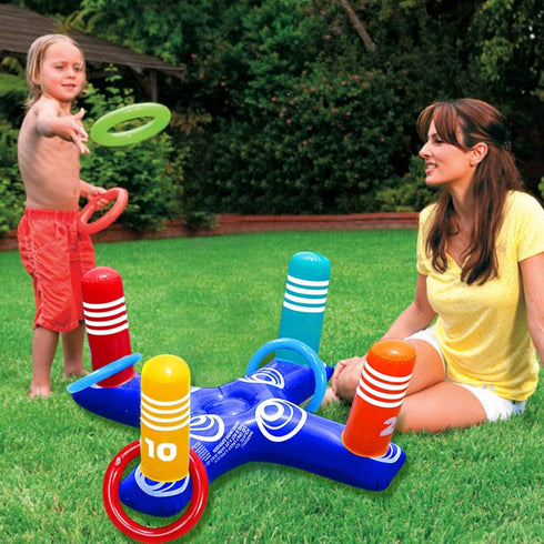 2 Pack Pool Toys Game Set with 8 Rings Pool Games for Kids Adult Inflatable Pool Ring Toss Pool Toys for Kids Teen Multiplayer Floating Swimming P...