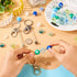 Beadthoven Beadable Keychain Bars with Beads, DIY Bead Keychain Making Kit 3pcs Metal Keychain Bars Blanks 36pcs Bubblegum Beads Colorful Acrylic ...
