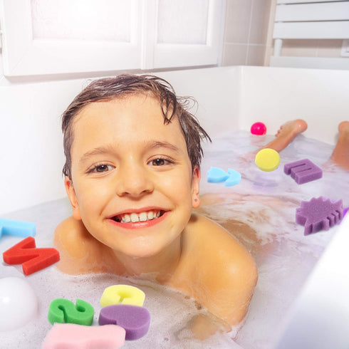 Gejoy 64 Pieces Sponge Painting Kit for Kids Alphabet Numbers Animal Paint Sponges Models Art Craft Drawing Tools for Kids Toddlers Educational Ba...