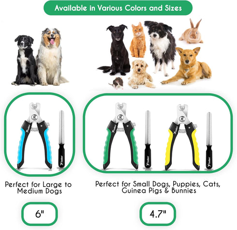 Candure Dog Nail Clippers Professional Pet Nail Clipper Suitable for Cats, Rabbits and Guinea Pigs - Safety Lock/Protective Guard to Avoid Over Cu...