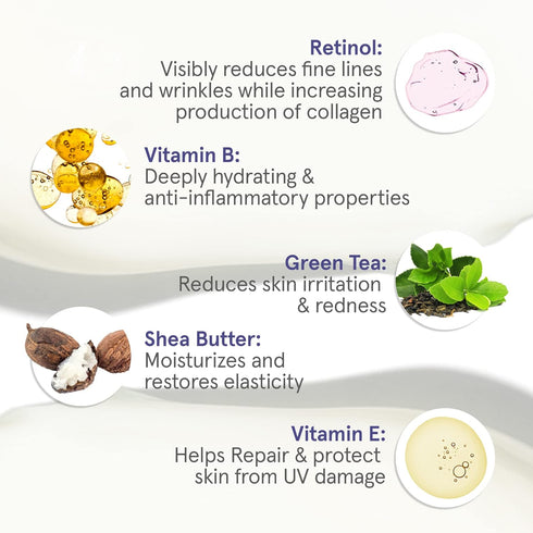 goPure Retinol Face Cream - Night Cream Anti Wrinkle & Face Moisturizer For Women - Retinol Cream for a Youthful-Looking Glow, 1.7oz....
