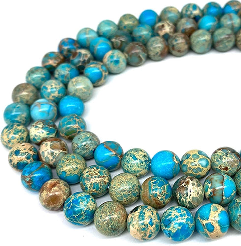 4/6/8/10mm Blue Imperial Jasper Gemstone Loose Beads Round Beads 15.5" Per Strand...