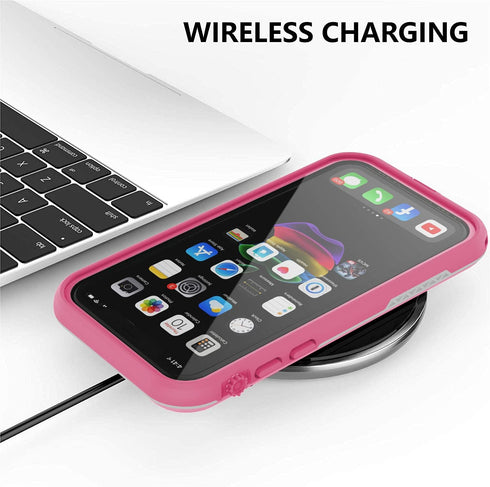 for iPhone 11 Waterproof Case 6.1 Screen Protector Underwater Shockproof Full-Body Dustproof Rugged Case for Aplle iPhone 11 (Pink)...