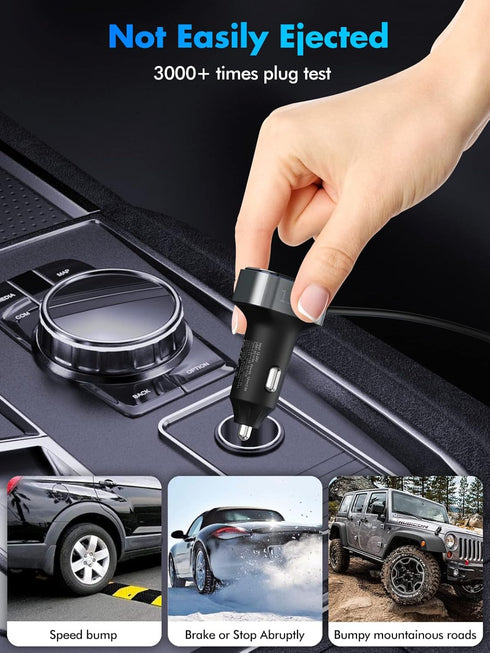 Car USB Charger Multi Port, 135W 6-Port PD 45W 30W & QC3.0 30W Multiple Car Charger, Cigarette Lighter USB Charger for Multiple Devices with 5FT C...
