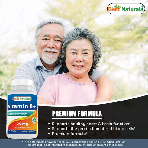 Best Naturals Vitamin B6 25mg 250 tablets (250 Count (Pack of 2))...