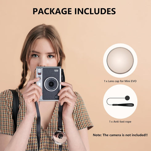 Mini EVO Lens Cap, Lens Protective Cap Compatible with Fujifilm Instax Mini Evo, Instax Mini Evo Lens Protective Cover - Champagne Gold...