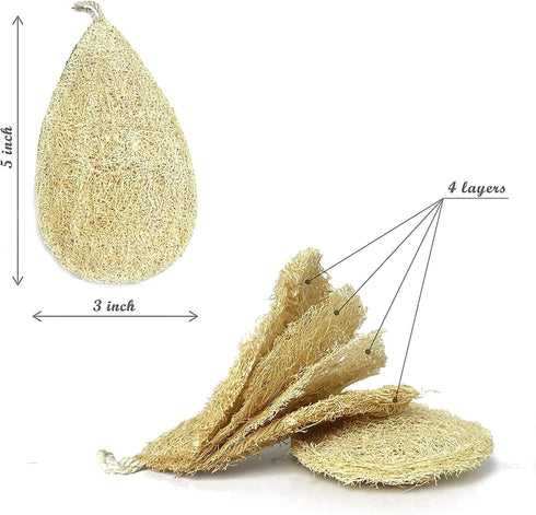 Natural Loofah Dish Sponge Pack 15 Vegetable Scrubber for Kitchen - 100% Biodegradable Compostable Dishwashing Scouring Pad Zero Waste Plastic Fre...