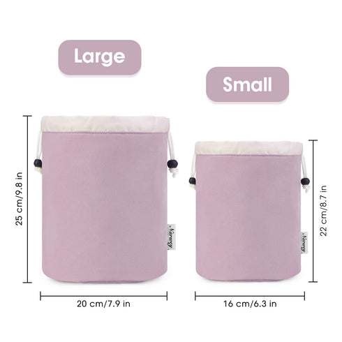 Barrel Drawstring Makeup Bag Travel Cosmetic Bag Large Toiletry Organizer Waterproof for Women (Large, Dusty Rose)...