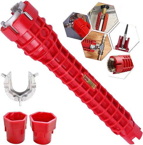 8 in 1 Multifunctional Sink Bathroom Wrench, Wrench Faucet Plumbing Tool, Plumber Sink Wrench Installation Pipe Extractor, Household Water Pipe Fa...