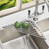 Triangle Dish Drying Rack for Sink Corner Roll Up Folding Stainless Steel Multipurpose Over The Sink Dish Drainer Mat for Kitchen (Grey)...