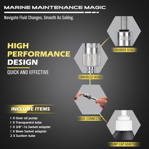 Lower Unit Gear Oil Pump: Transmission Fluid Transfer Extractor Kit Marine Boat Engine Motor Automotive Car Change Can Bottle Filler Differential ...