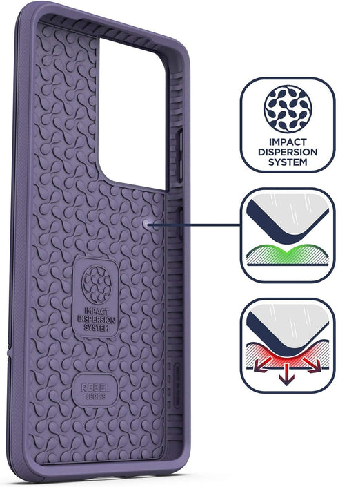 ENCASED Rebel Series Designed for Samsung Galaxy S21 Ultra Case Purple, Protective Heavy Duty Phone Case (Purple)...
