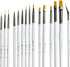 Best Small Miniature Paint Brushes - Detail Paint Brush Set of 14 pcs +1 Free, Tiny Model Paint Brush Set for Face Painting, Fine Detailing - Acry...