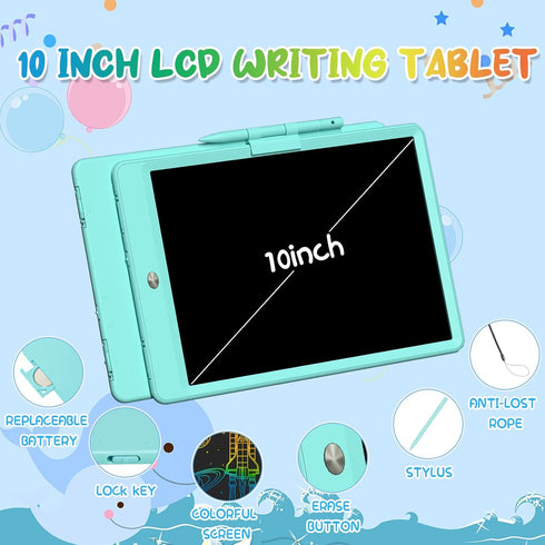 LCD Writing Tablet for Kids 10 Inch Colorful Toddler Doodle Board Drawing Tablet Reusable Electronic Drawing Pads Educational and Learning Toys fo...