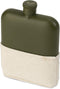 Foster & Rye Flask Whiskey Men-Stainless Steel Alcohol Matte Army Green with Canvas Wrap-6oz Set of 1, 6oz...