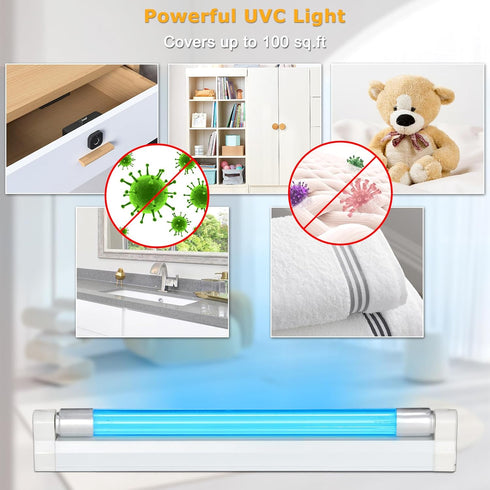 COOSPIDER UV Lamp Ozone Free, UVC Light Bulb 253.7nm wavelength for Closet/Cabinet/Bathroom, 6W 110V Lamp with on/Off Switch Cord and Plug, CTUV-6...