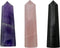 Amazing Gemstone Set of 3 Amethyst, Rose Quartz, Black Tourmaline Crystal Towers - Natural Healing Crystal Point Obelisk for Reiki Healing and Cry...