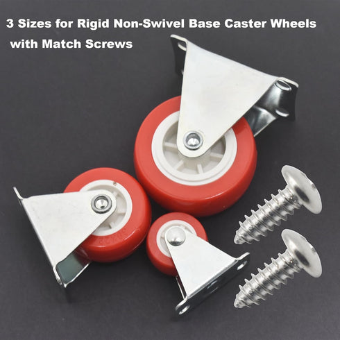 1.5 inch Rigid No-Swivel Plate Hard Rubber Caster Wheels for Furniture and Workbench 6 Packs(Free Screws)...