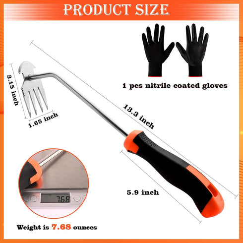 Weed Removal Tool?Portable Garden Weeder Tool?2024 New Manganese Steel Weed Puller Tool with Rubber Handle for Vegetable Gardening Garden Yard Far...