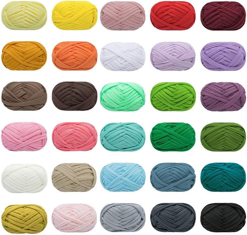 T-Shirt Yarn Knitting Yarn Fabric Crochet Cloth for Summer Hand DIY Bag Blanket Cushion Crocheting Projects 100g (#21 Blue)......