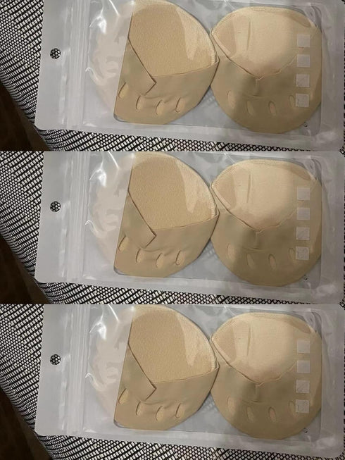 Foot Pads(3pairs of Apricot Color) Reusable Soft Ball of Foot Cushions Forefoot Pads for Women?Sweat Absorbent Non-Slip Foot Cover Inner Socks?Pre...