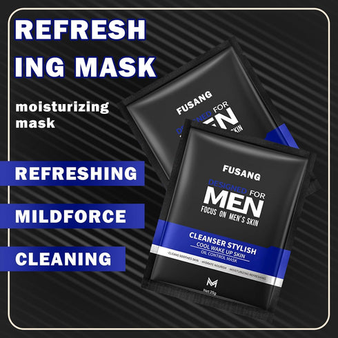 5 Pcs Mens Facial Sheet Mask,Hydrating Face Masks Skincare Gift Set for Men,Moisturizing Soothing Facial Masks,Easy to Use & Nourishing Face Mask ...