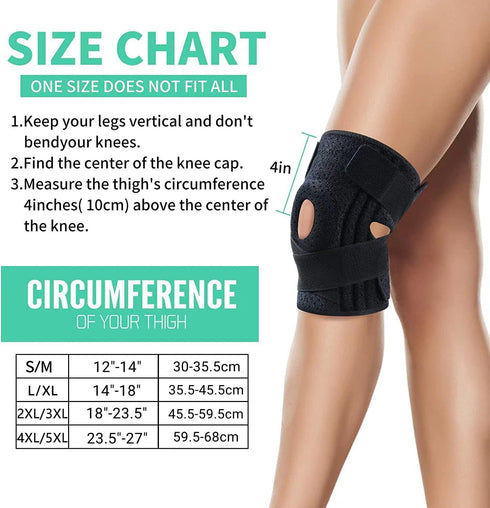 ABYON Adjustable Knee Braces for Knee Pain with Side Stabilizers for Man Women.Relieves Meniscus Tear,ACL, LCL, MCL,Arthritis.Non Slip Adjustable ...