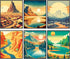 Posterizer 6 pcs-National Parks Posters-Nature Prints-Landscape & Nature Art-Abstract & Modern Art- Gift for Nature and Beach Lovers-Living Room B...