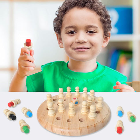 Wooden Memory Match Stick Chess Game, Color Memory Chess, Funny Block Board Game, Parent-Child Interaction Toy, Educational Intelligent Games for ...