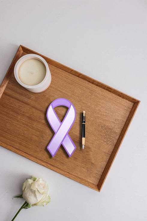 Fundraising For A Cause Large Paper Purple Ribbon Cutouts – Awareness Paper Ribbon Decorations - Donation to Support Alzheimer’s, Domestic Abuse, ...