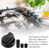 Blutoget 4 Pack Black Universal Control Knobs with 12 Adapters - Compatible for Oven Stove Range - Universal Stove Knobs - Wide Range of Availability