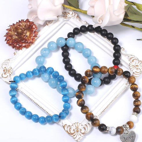 100Pcs 6mm Natural Frosted Amazonite Gemstone Beads Round Loose Stone Beads for Jewerly Making with Crystal Stretch Cord...
