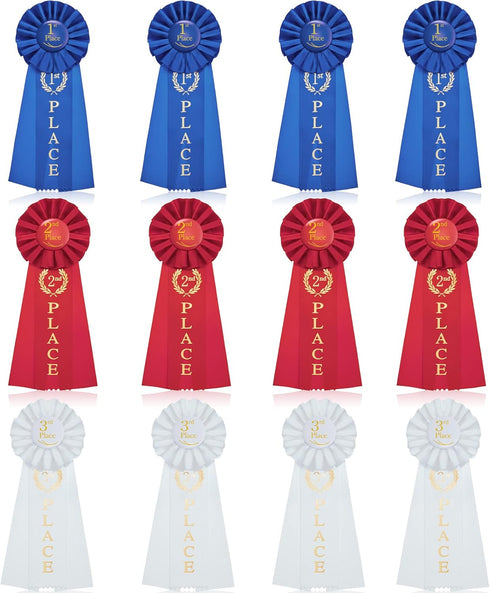MTLEE Award Ribbons Set 1st Place Rosette Ribbon Prize Ribbon Winner Grand First Second Third Place Victory Ribbons Deluxe Recognition for Classro...