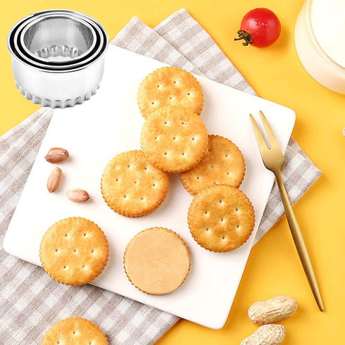 Cookie Cutters - Biscuit Cutters/Stainless Steel Dumpling Cutters/Cake Pastry Cutters/Cake Cookie Scone Cutters Molds stamps for Cooking Baking (3...