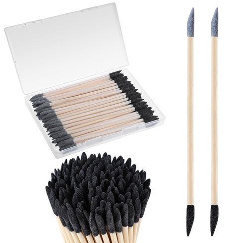 50 Pcs Sanding Sticks, Double End Matchsticks Fine Detailing Polishing Stick with Storage Box for Plastic Models Wood Hobby Woodworking, 120/280 G...