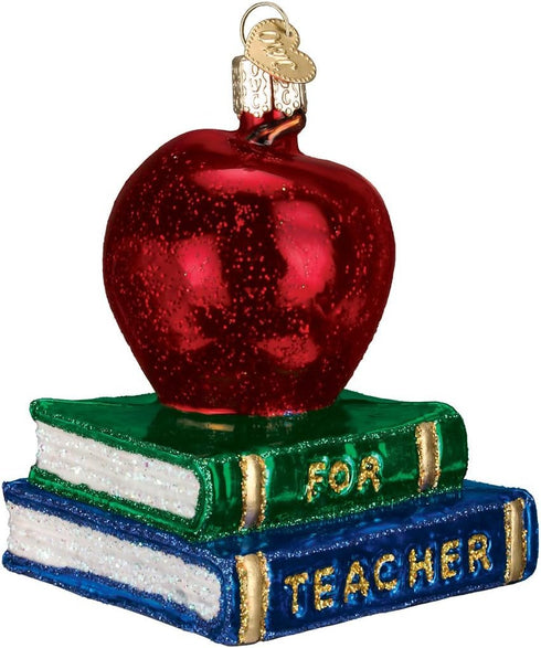 Old World Christmas Teacher Gifts Glass Blown Ornaments for Christmas Tree Apple...