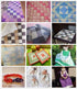 14 Pieces Assorted 7 Designs Square Fabric Bundles Sewing Square Patchwork Precut Fabric Scraps for DIY Quilting Applique Doll Dress Making (Green...